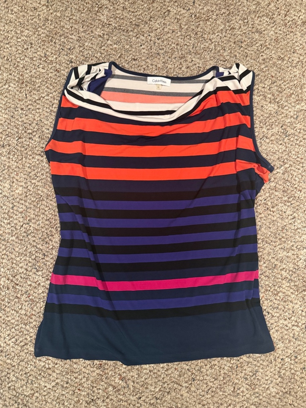 Calvin Klein Multicolor Striped Sleeveless Tank